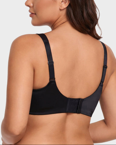 Plus Size Unlined Bra Silky Satin Minimizer Seamless U-Back Supportive Fit