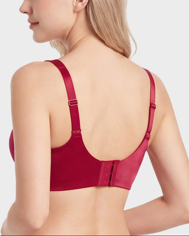 Plus Size Unlined Bra Silky Satin Minimizer Seamless U-Back Supportive Fit