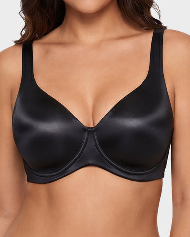 Plus Size Unlined Bra Silky Satin Minimizer Seamless U-Back Supportive Fit