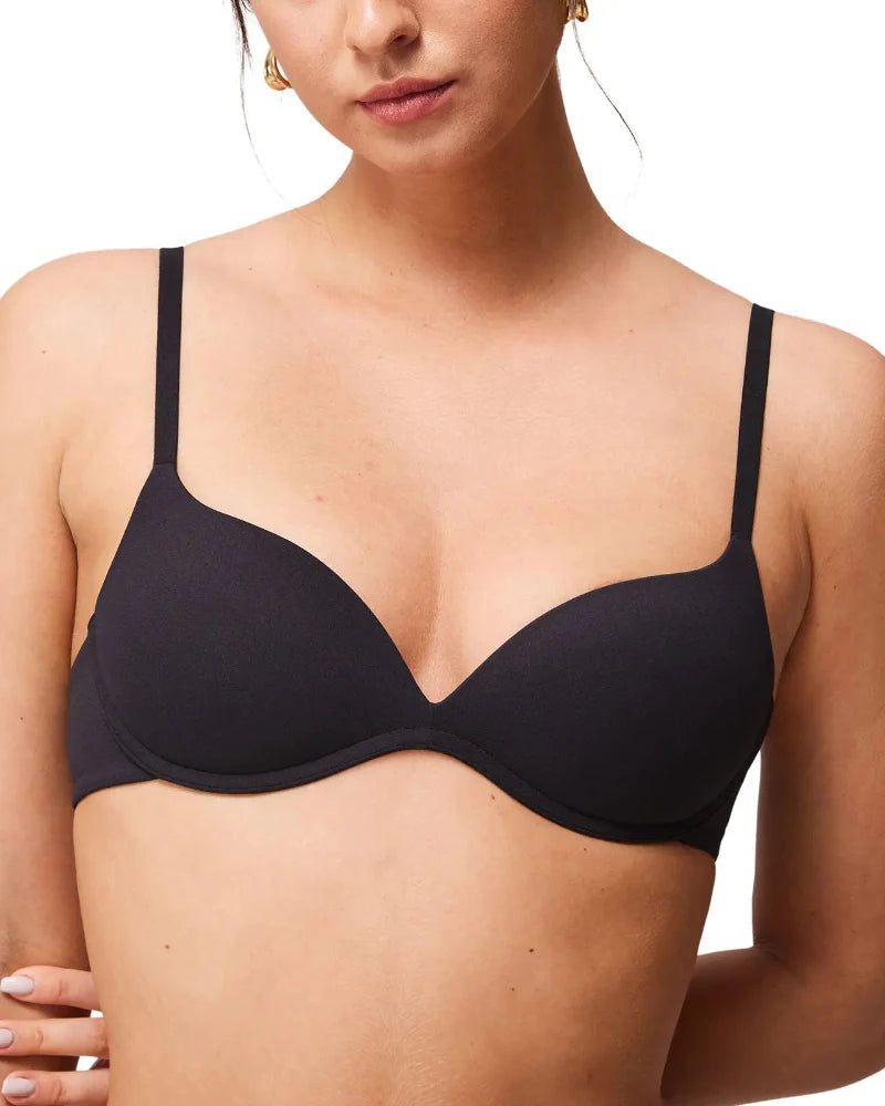 Wireless padded push-up bra for small busts, wire-free comfort 32AA–38A.