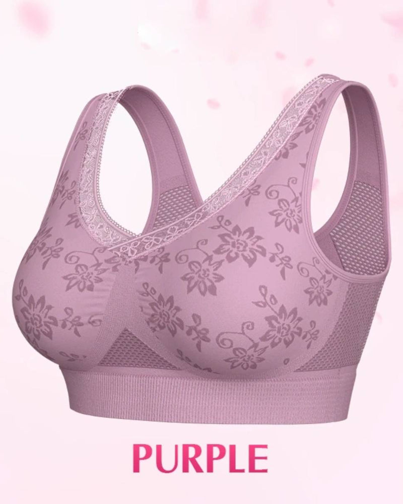 Women’s Wireless Lace Bra with Maximum Support