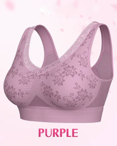 Women’s Wireless Lace Bra with Maximum Support