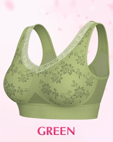 Women’s Wireless Lace Bra with Maximum Support