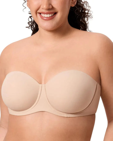 Women’s Plus Size Strapless Full Coverage Underwire Bra