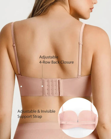 Seamless Strapless Push-Up Bra with Removable Pads