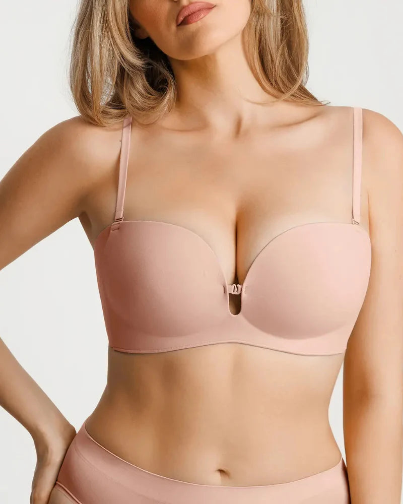 Seamless Strapless Push-Up Bra with Removable Pads