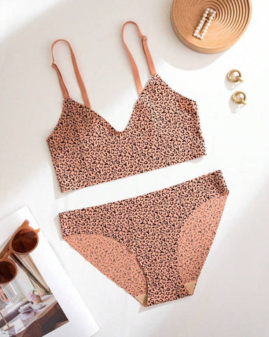 2-Piece Leopard Seamless Lingerie, Casual Series