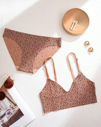 2-Piece Leopard Seamless Lingerie, Casual Series