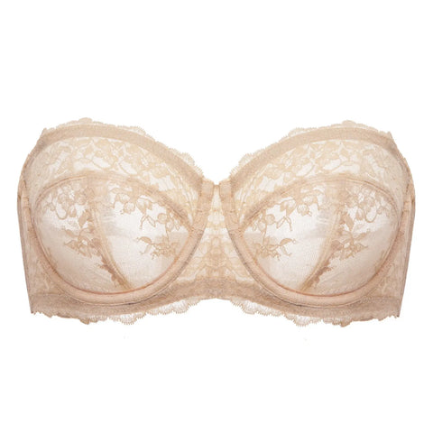 Lace Strapless See-Through Plus Size Convertible Underwire Bra