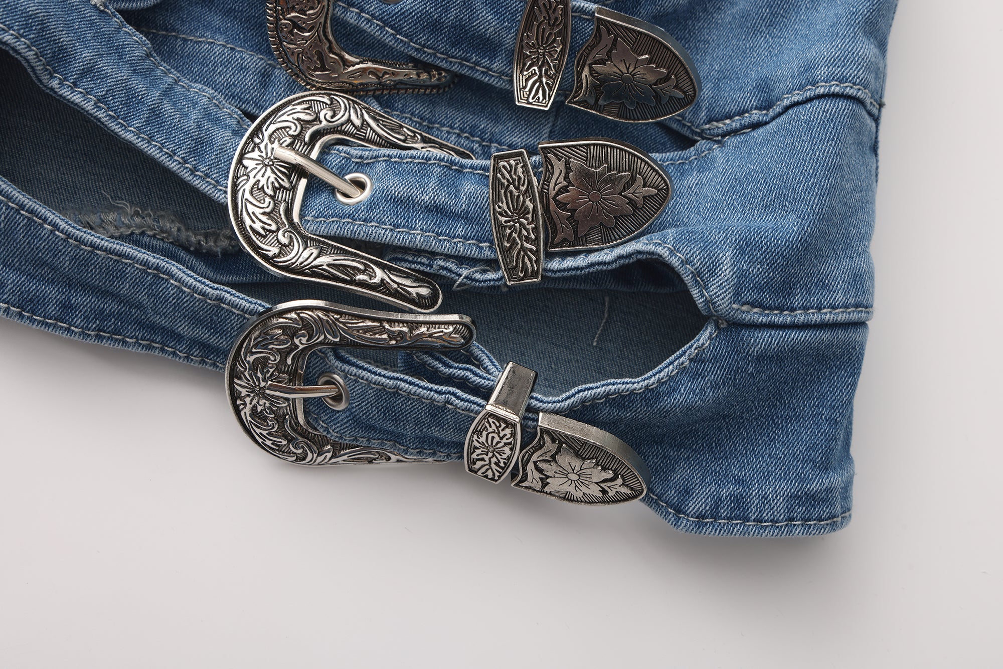 Vibecurve® Buckle Down High-Rise Denim Skort	