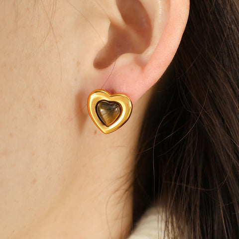 Heart-shaped Tiger Eye Necklace