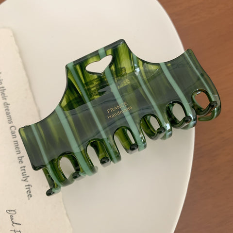 Striped Color-Blocked Acetate Hair Clip