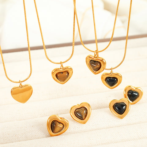 Heart-shaped Tiger Eye Necklace