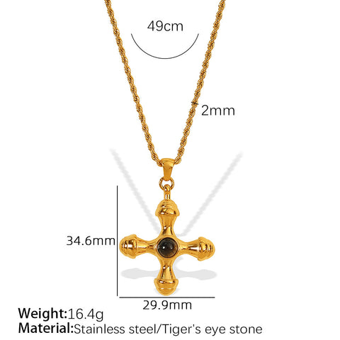 Tiger's Eye Cross Necklace