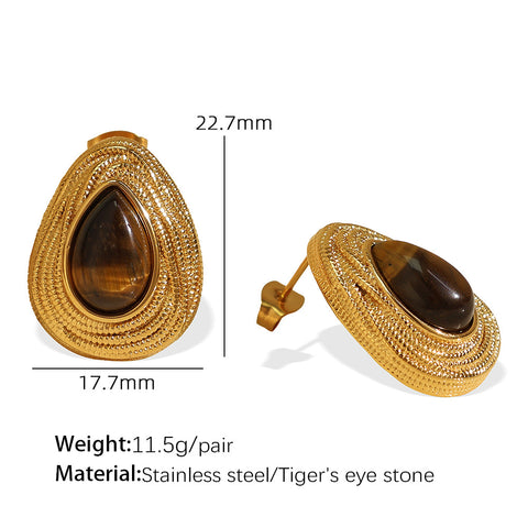 Teardrop-shaped Tiger's Eye Necklace