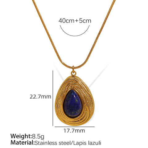 Teardrop-shaped Tiger's Eye Necklace