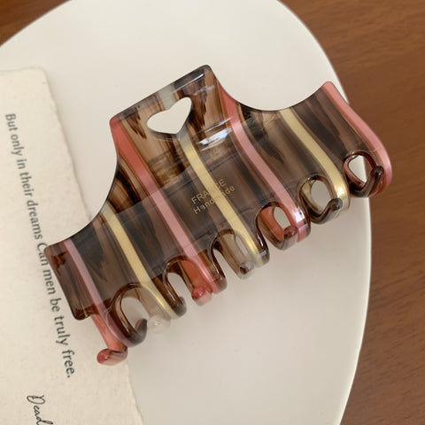 Striped Color-Blocked Acetate Hair Clip