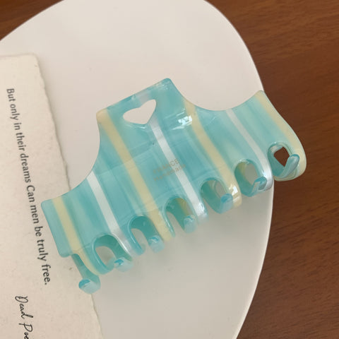 Striped Color-Blocked Acetate Hair Clip