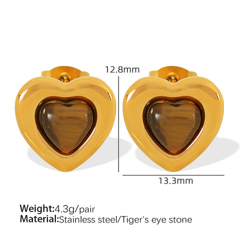 Heart-shaped Tiger Eye Necklace