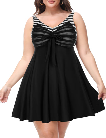 Women's Two Piece Swim Dress Plus Size Tummy Control Tankinis Swimdress Floral Printed Swimwear Swimsuits with Boyshort
