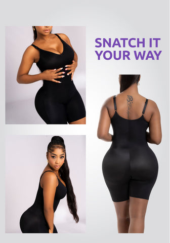Comfy Tummy Control Shapewear Bodysuit Mid Thigh With Built-In Bra | Daily Use	