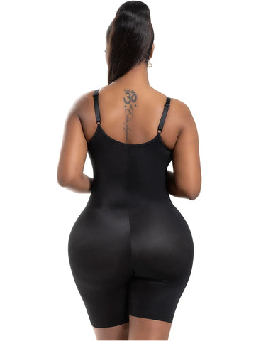 Comfy Tummy Control Shapewear Bodysuit Mid Thigh With Built-In Bra | Daily Use	