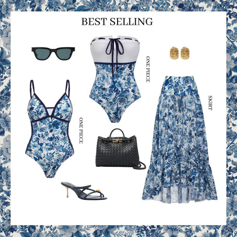 V Neck Blossom Print Swimsuit Set(s)