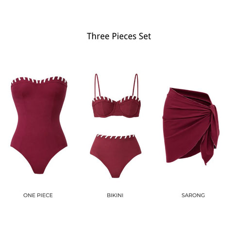 Solid Color Swimsuit Set(s)