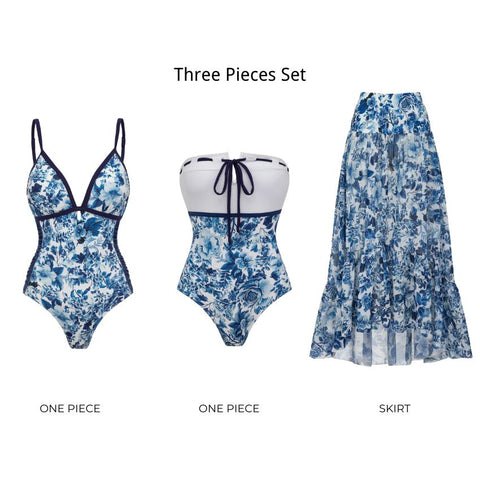 Bandeau Blossom Print Swimsuit Set(s)	