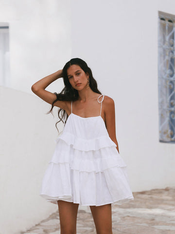 Off Shoulder 3D Flower Mini Dress