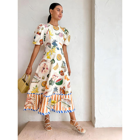 Fruits Printed Dress