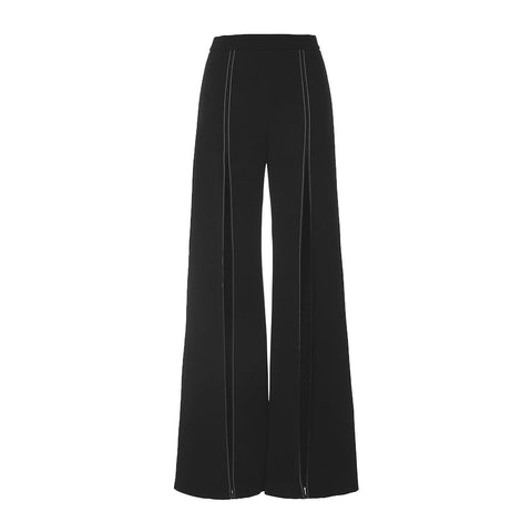 Black Pocket One Piece Swimsuit and Slit Pant