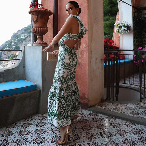 Ruffle Printed Dress