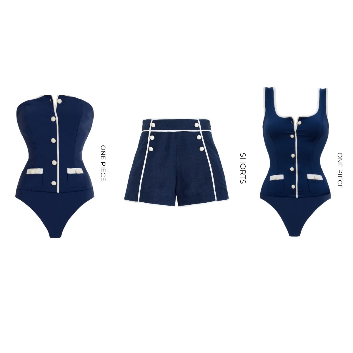 Scout Bandeau One Piece Swimsuit and Shorts	