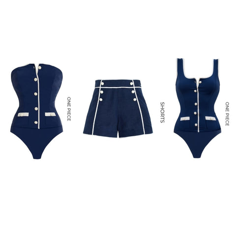 Scout Bandeau One Piece Swimsuit and Shorts	