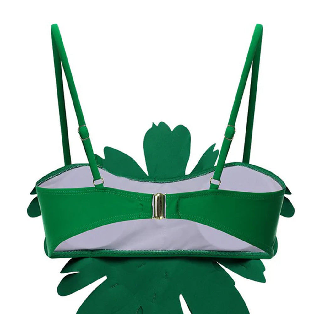 3D Flower Removable Strap High Waist Bikini Swimsuit	
