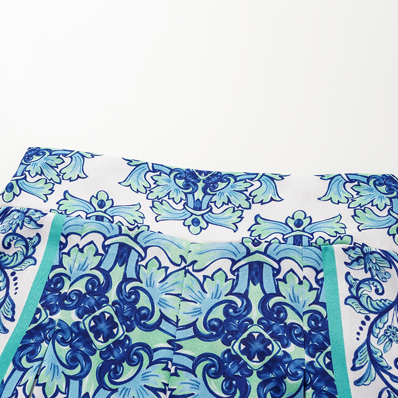 Ruffle Majolica Print Bikini Swimsuit and Sarong or Pants	