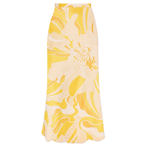3D Flowers Decor One Piece Swimsuit and Skirt
