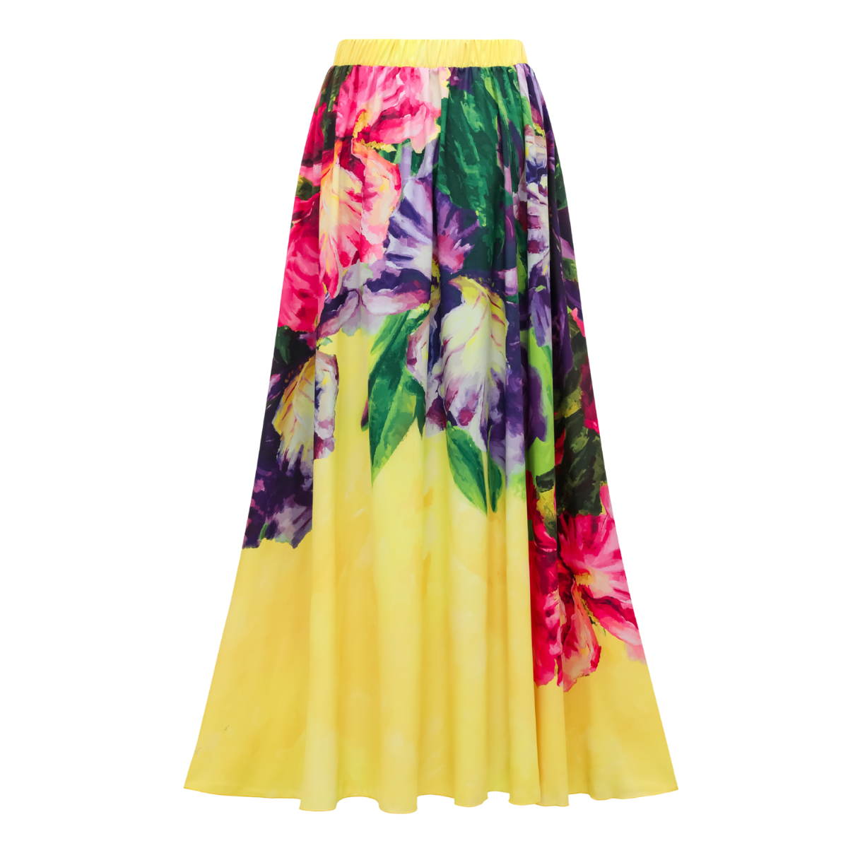 Yellow Oil Painting Flower Print purple	
