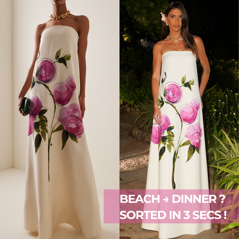 Bandeau Blossom Print Dress	