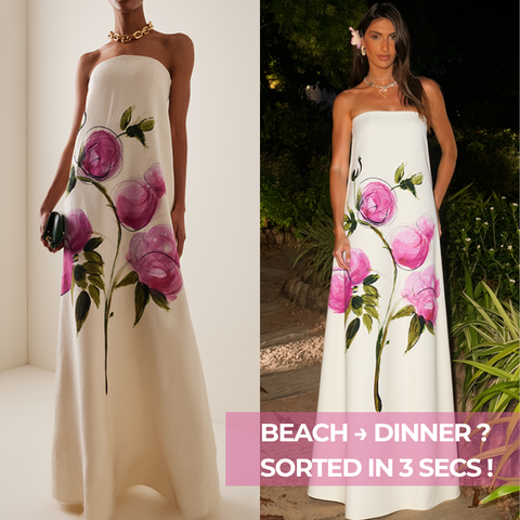 Bandeau Blossom Print Dress	