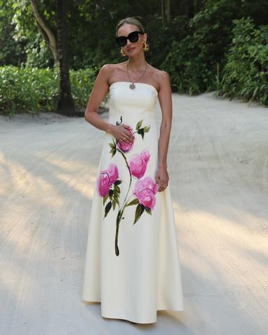 Bandeau Blossom Print Dress	