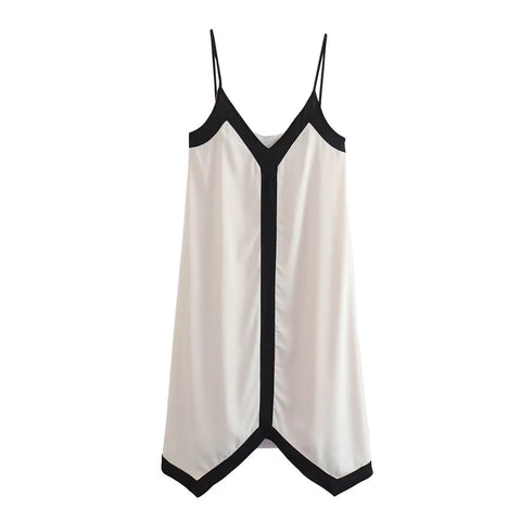 Casual Sling Color Block Dress