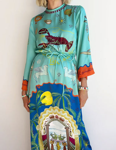 Printed Slit Dress