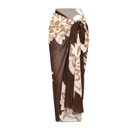 One Shoulder Printed One Piece Swimsuit and sarong