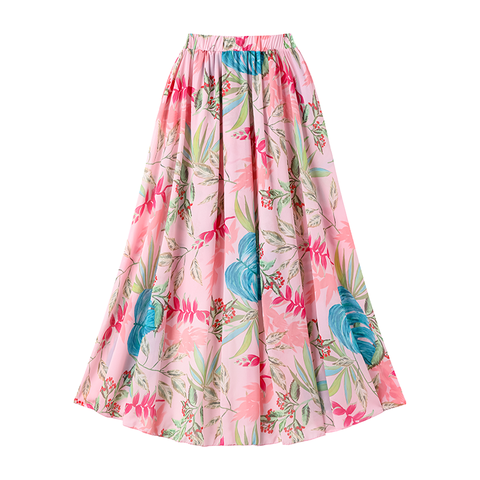 One Shoulder Floral Print One Piece Swimsuit and Skirt