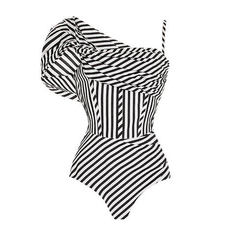 Dissymmetry One Piece Swimsuit and Skirt