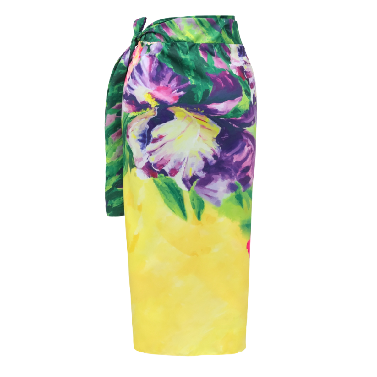 Yellow Oil Painting Flower Print purple	