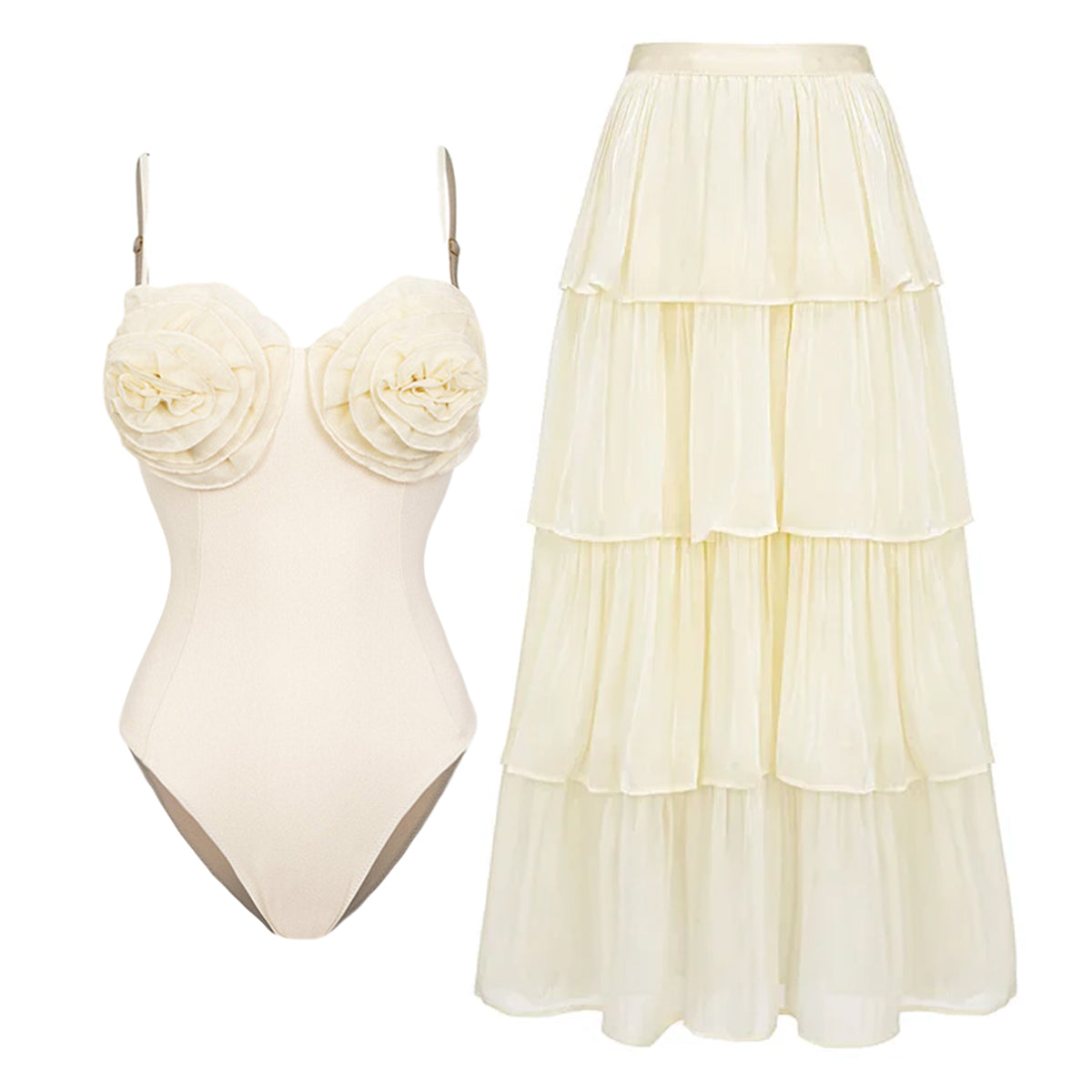 3D Flower One Piece Swimsuit	