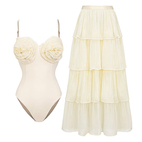 3D Flower One Piece Swimsuit	